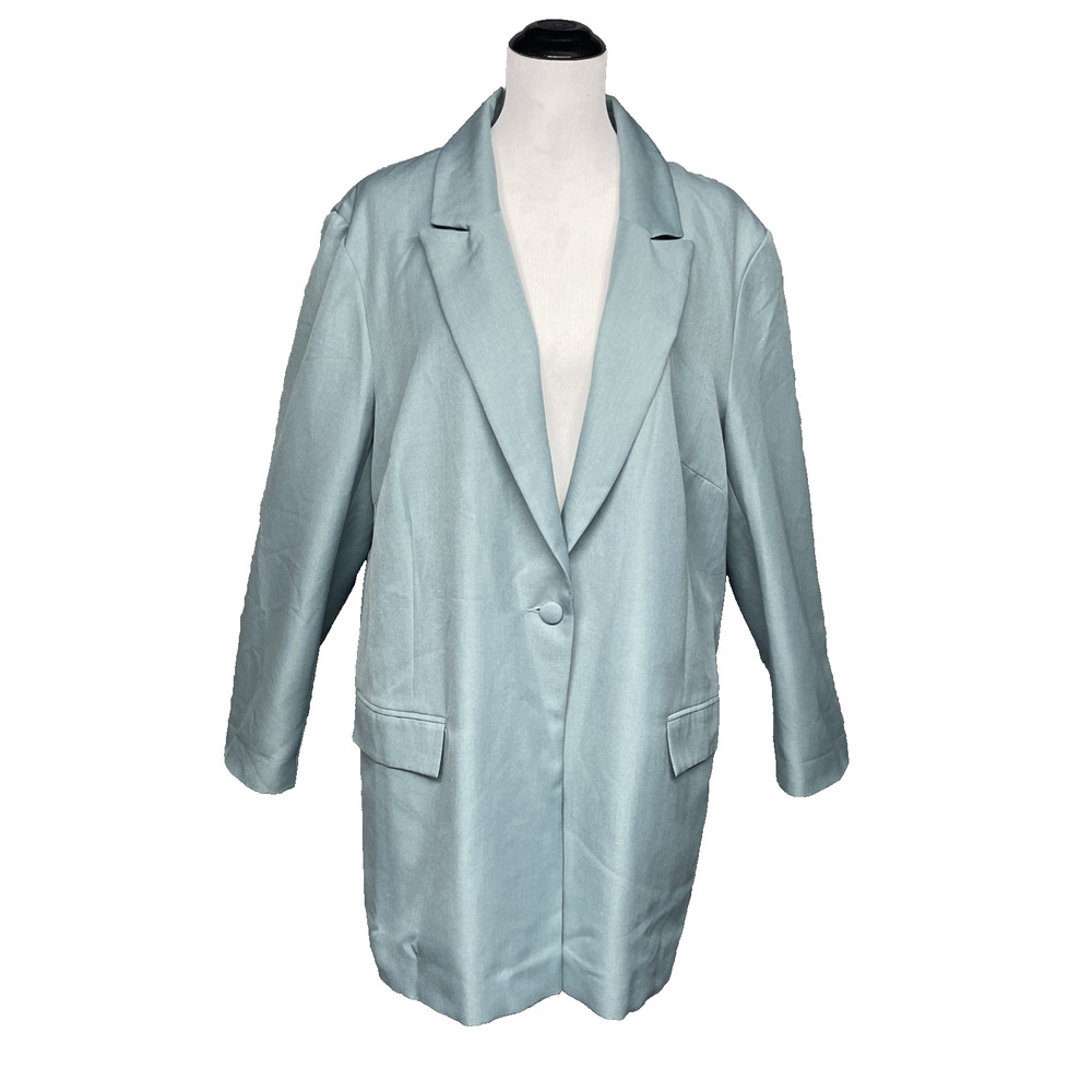 ASOS Mint Green 1 Btn Blazer Jacket Womens US 18 Plus Size Career